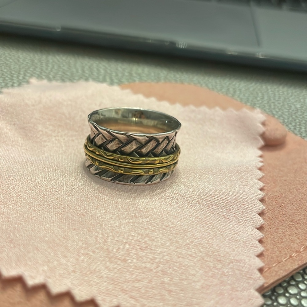 Silver and brass ring 6.5/7